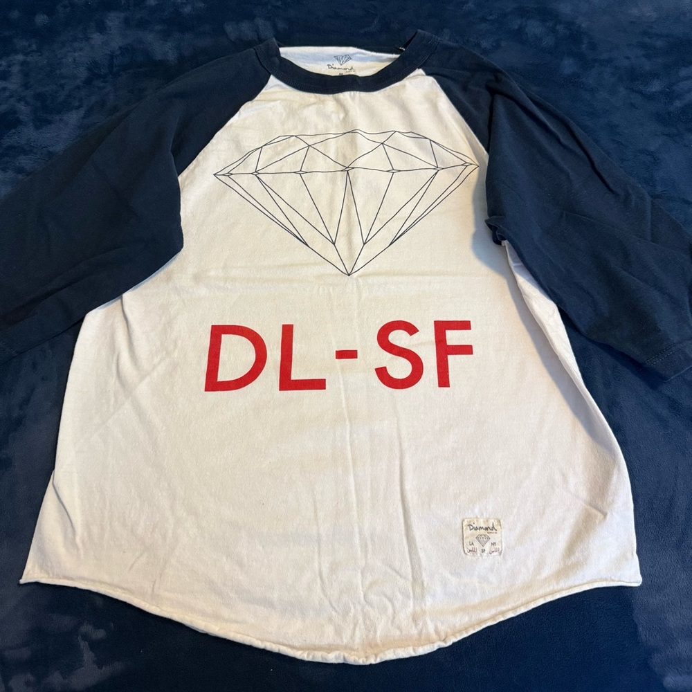 Diamond Supply Co. Navy and White Kids Raglan Tee